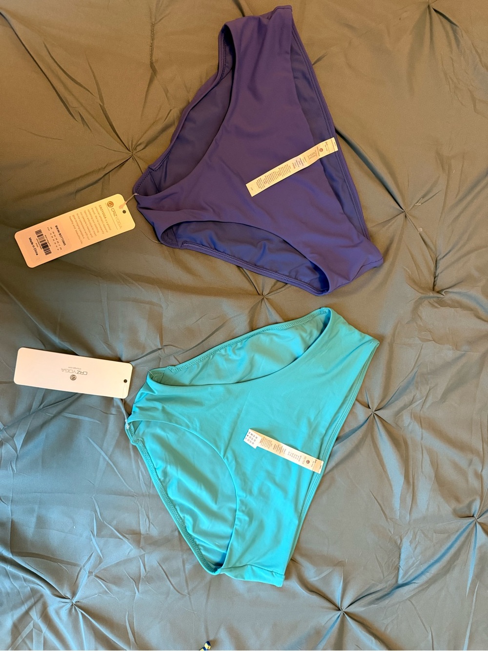 CRZ YOGA Purple and Teal Bikini Bottoms